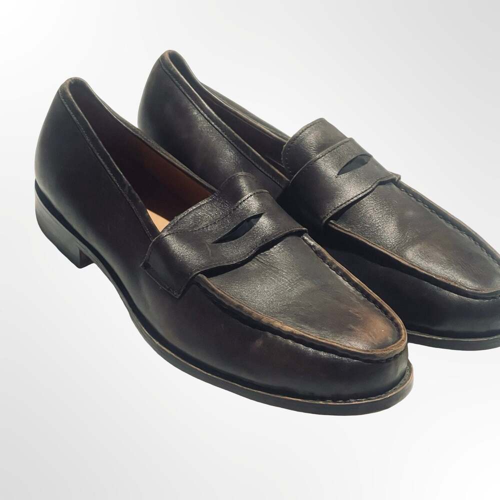Thom Browne Men's Dark Brown Leather Penny Loafers
